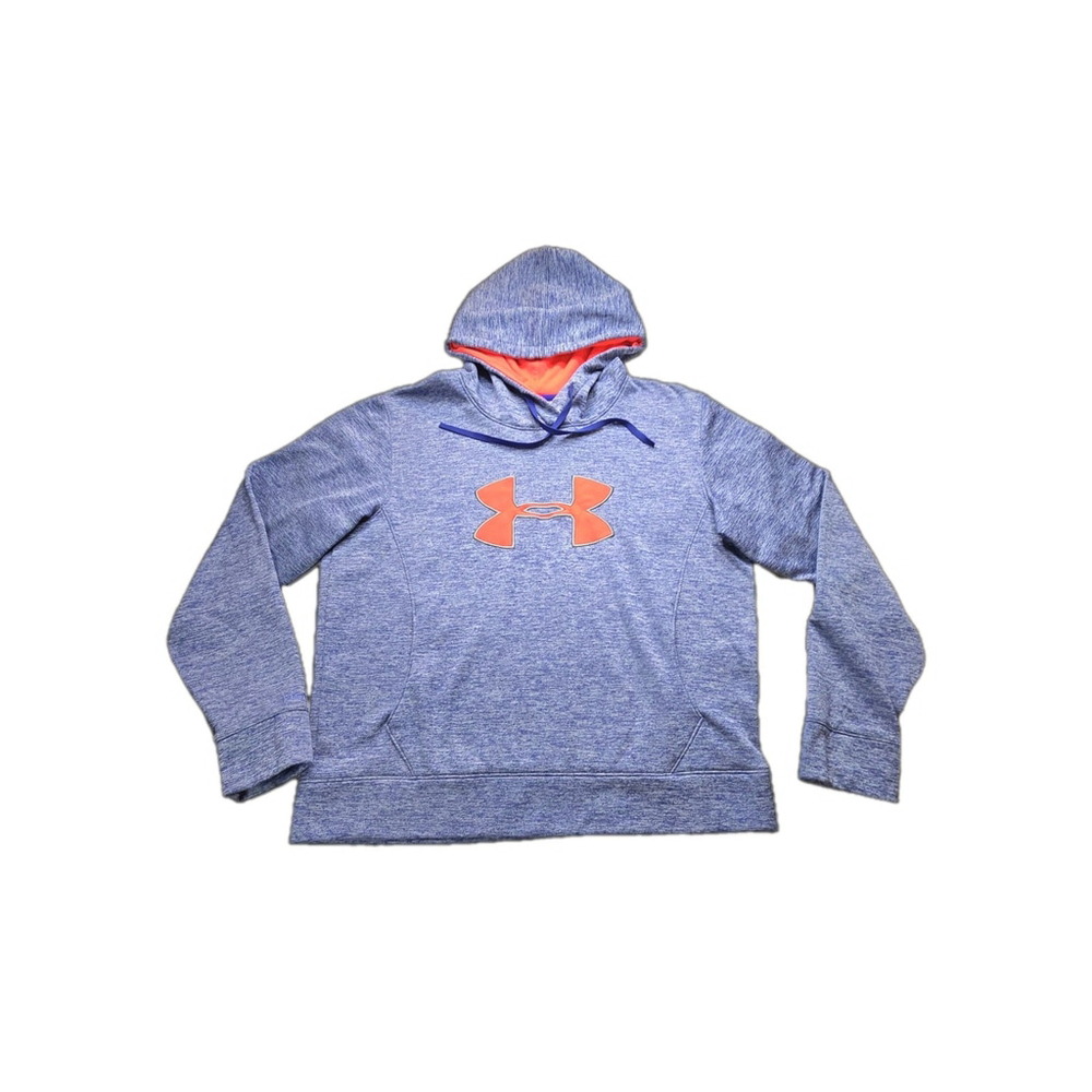 Under Armour ColdGear Hoodie Womens XL Blue Hot Pink Athletic Sweatshirt